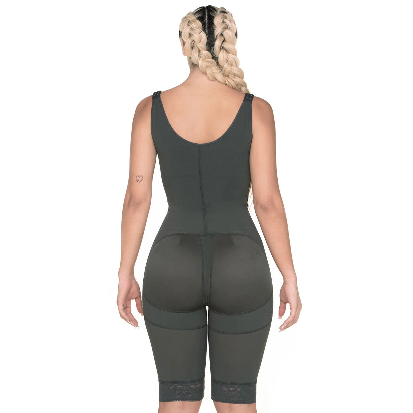 Stage 2 Post Surgery Knee Length Compression Shapewear with Open Bust, Powernet Material | QPS1019