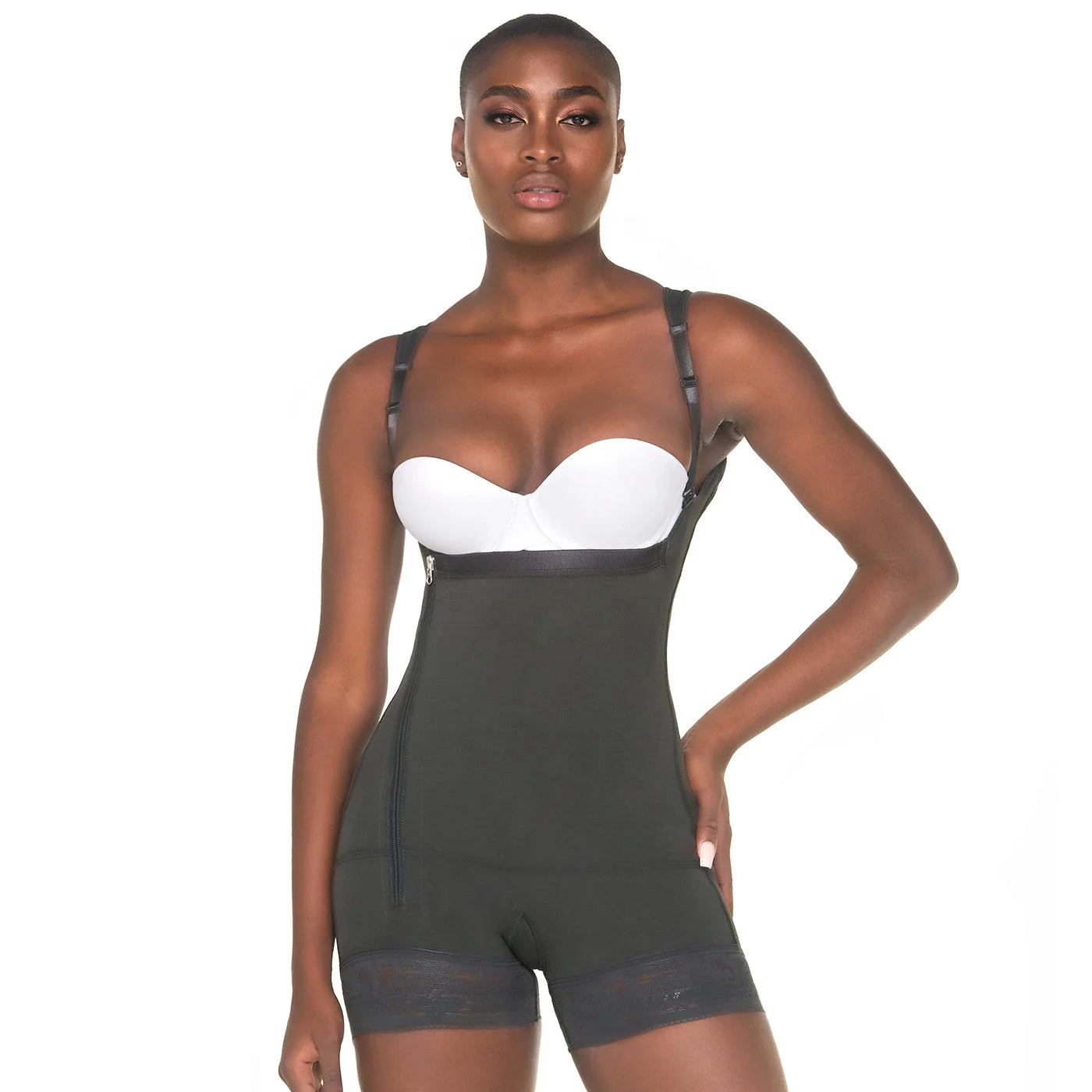 Postpartum Open Bust Shapewear Bodysuit, Short Style | QPT1001