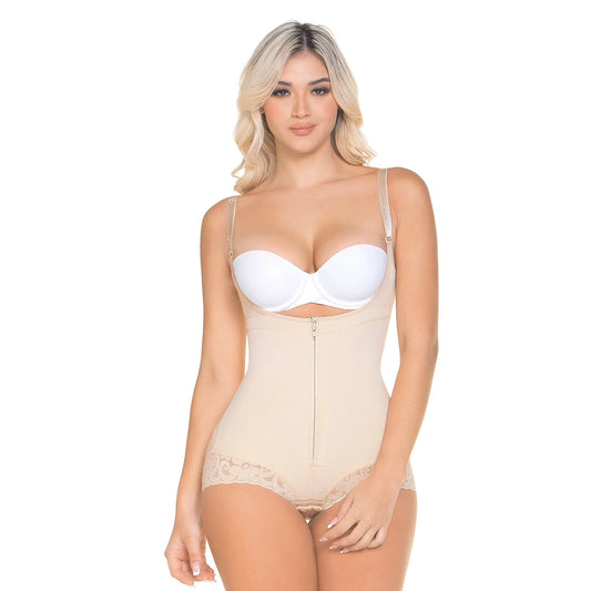 Stage 3 Post SurgeryCompression Shapewear with Zipper and Built-in Bra with Regular Straps | QD110