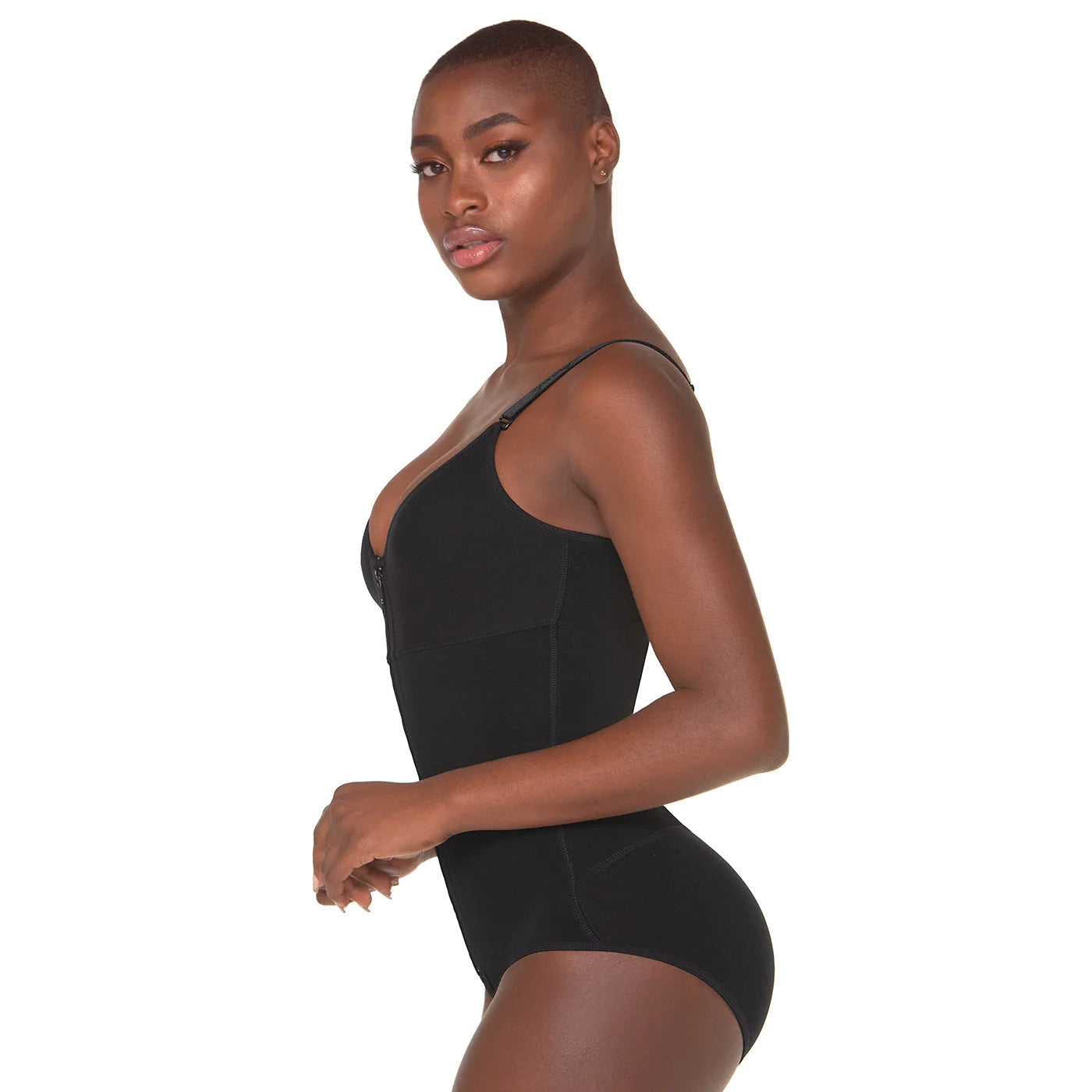 Compression Bodysuit, Shapewear with Straps Built-in Bra and Zipper, Postpartum and Daily Use | QD1011