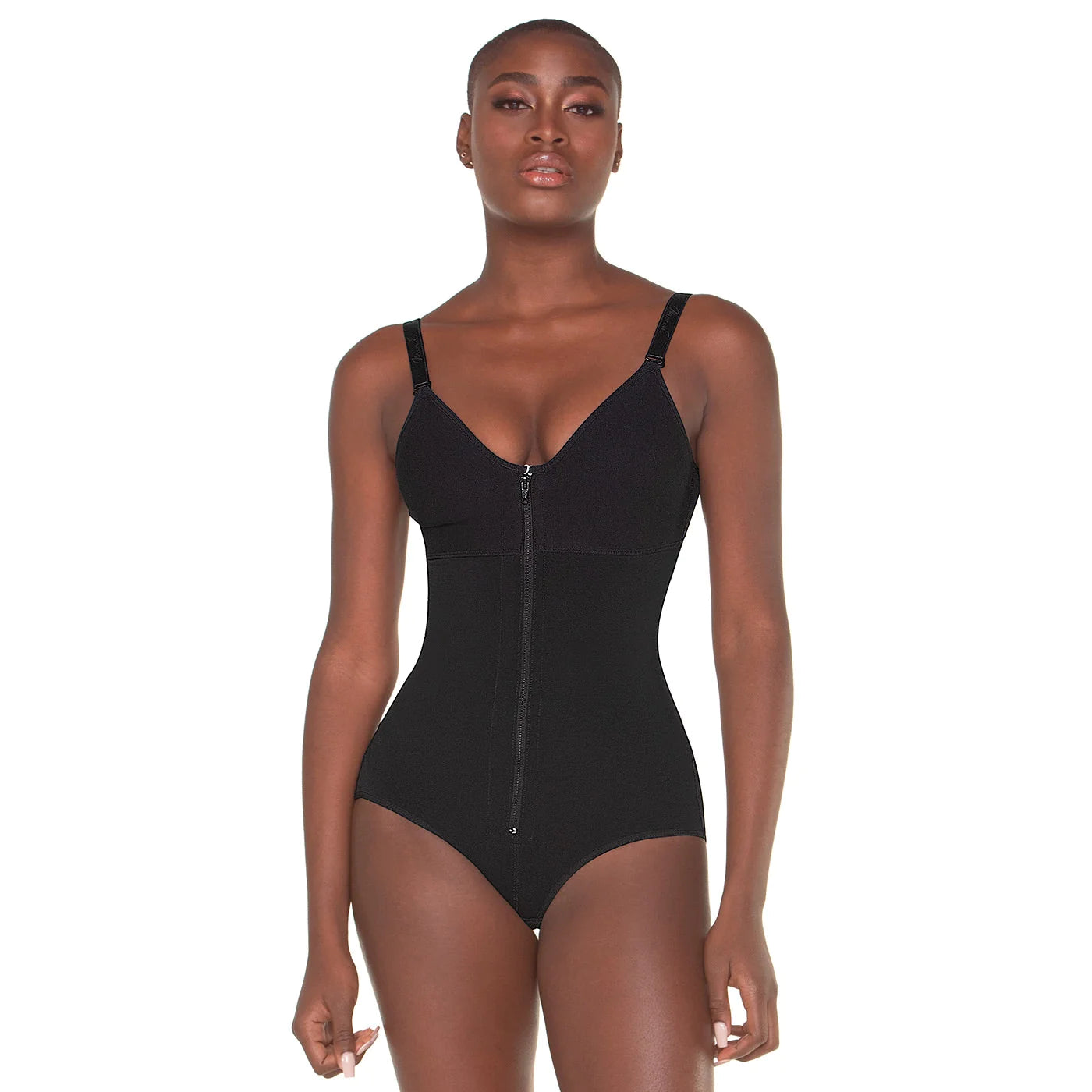 Compression Bodysuit, Shapewear with Straps Built-in Bra and Zipper, Postpartum and Daily Use | QD1011