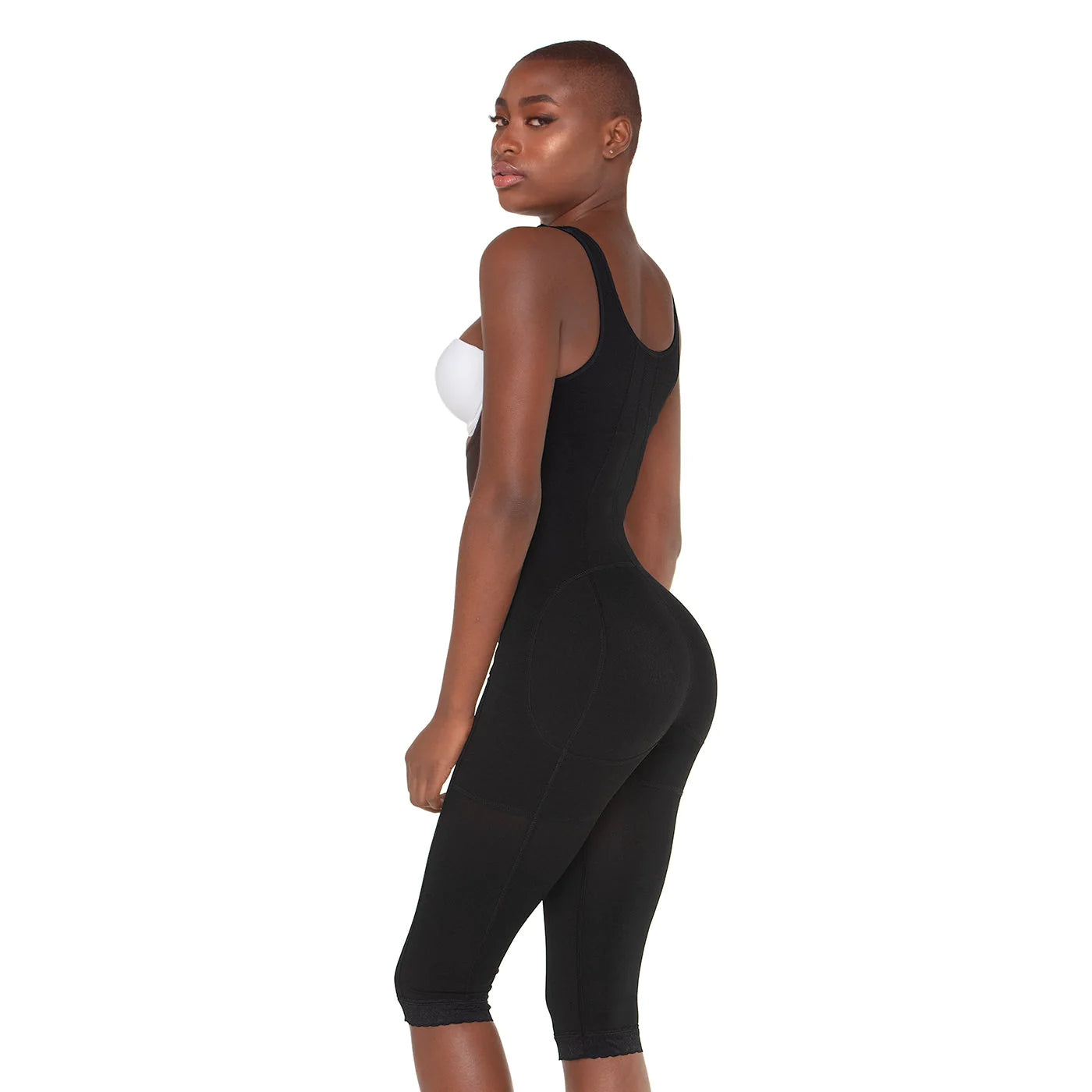 Stage 3 Post-Surgery Shapewear, Open Bust, Knee-Length, Powernet Material | QPS1014