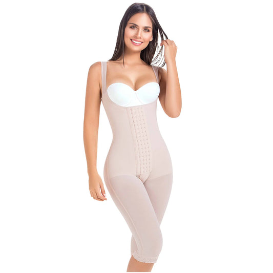 Stage 2 Post Surgery Body Shaper, Postpartum Butt Lifting Girdle, Open Bust and Knee Length | QPS1024