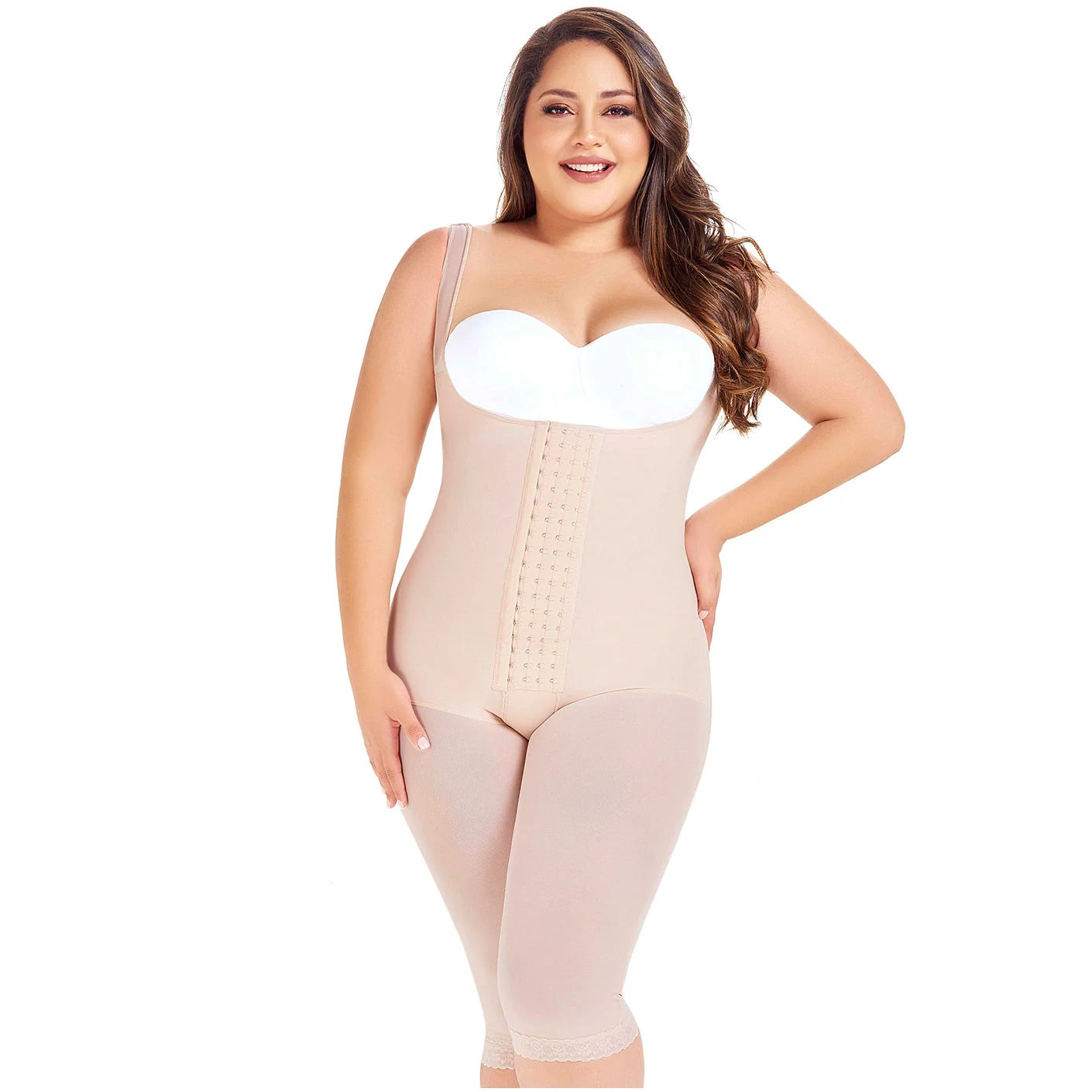 Stage 2 Post Surgery Body Shaper, Postpartum Butt Lifting Girdle, Open Bust and Knee Length | QPS1024