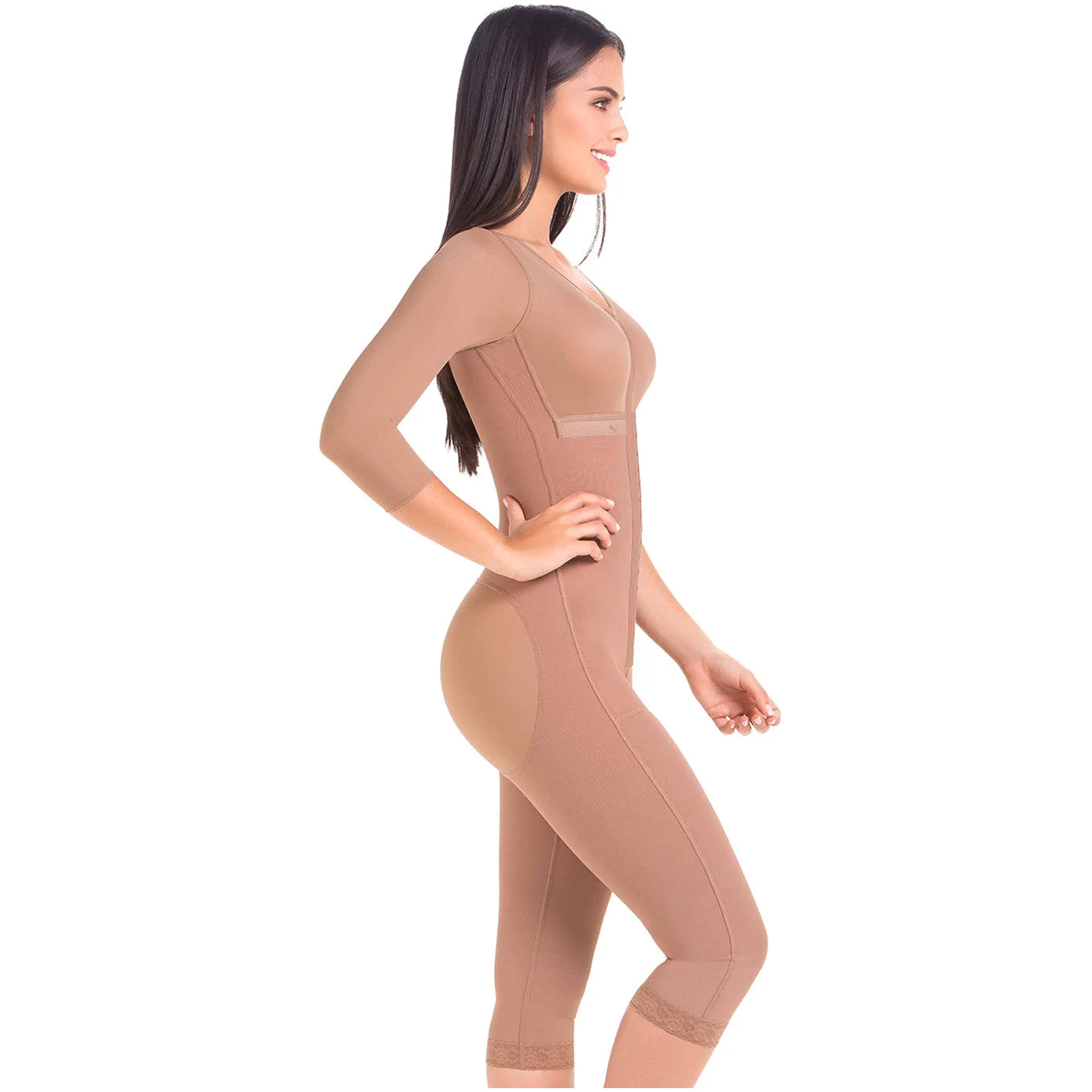 Stage 2 Post Surgery Full Body Shapewear with Sleeves and Bra, Powernet Material | QPS1022