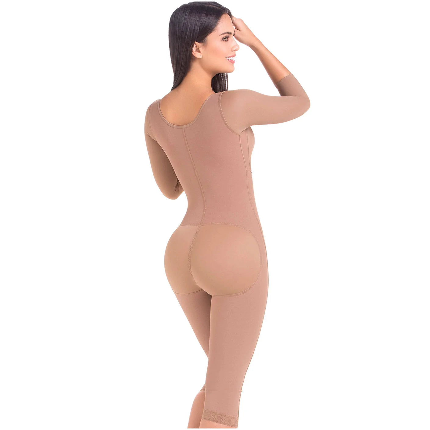 Stage 2 Post Surgery Full Body Shapewear with Sleeves and Bra, Powernet Material | QPS1022