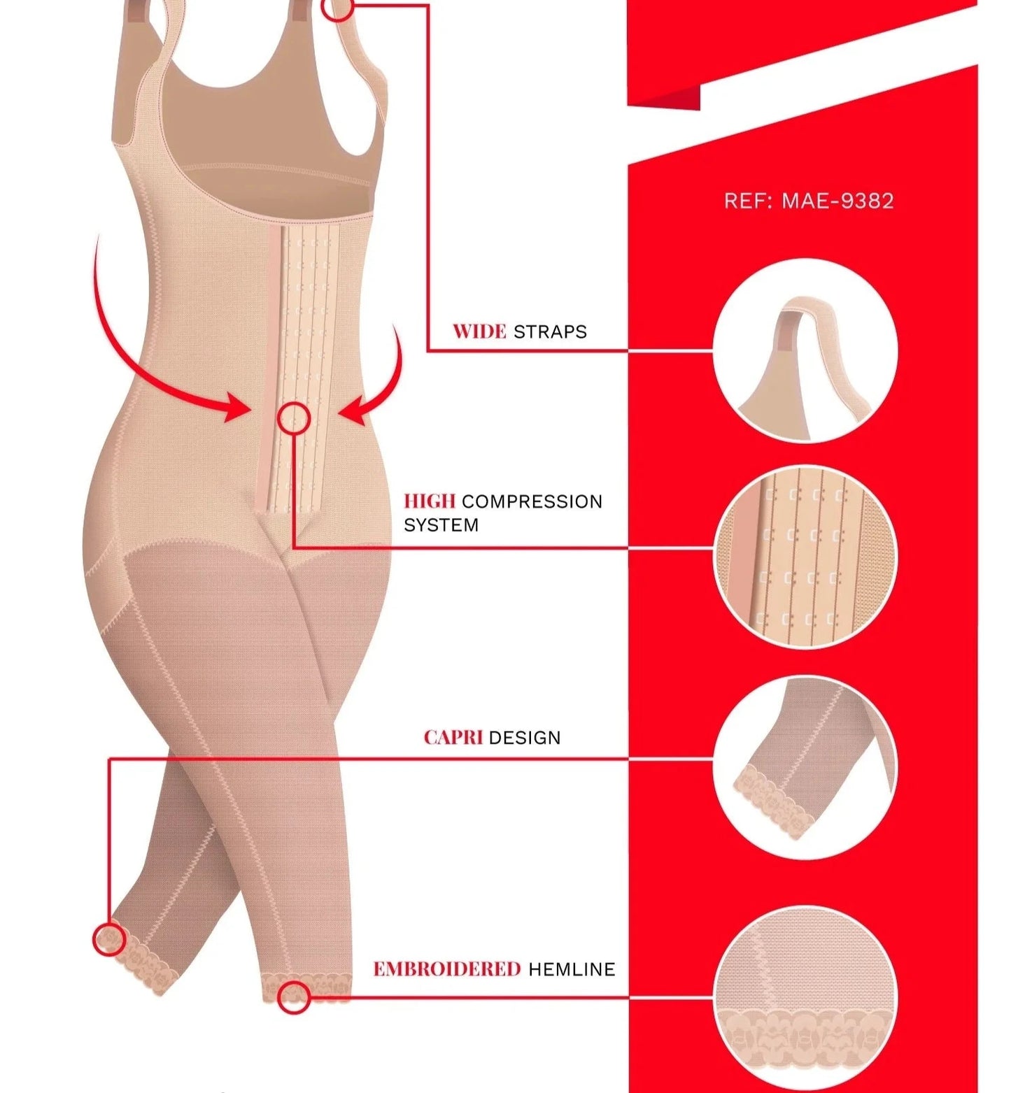 Stage 2 Post Surgery Body Shaper, Postpartum Butt Lifting Girdle, Open Bust and Knee Length | QPS1024