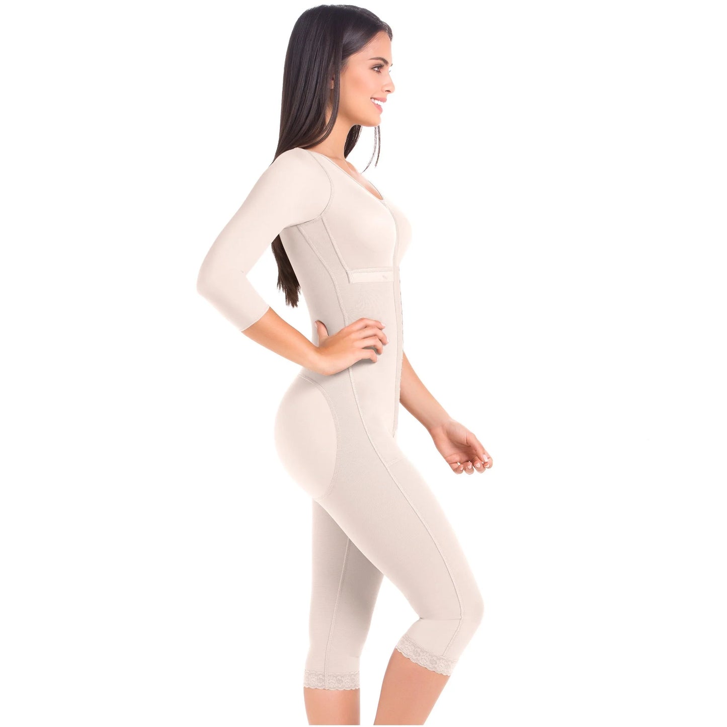 Stage 2 Post Surgery Full Body Shapewear with Sleeves and Bra, Powernet Material | QPS1022