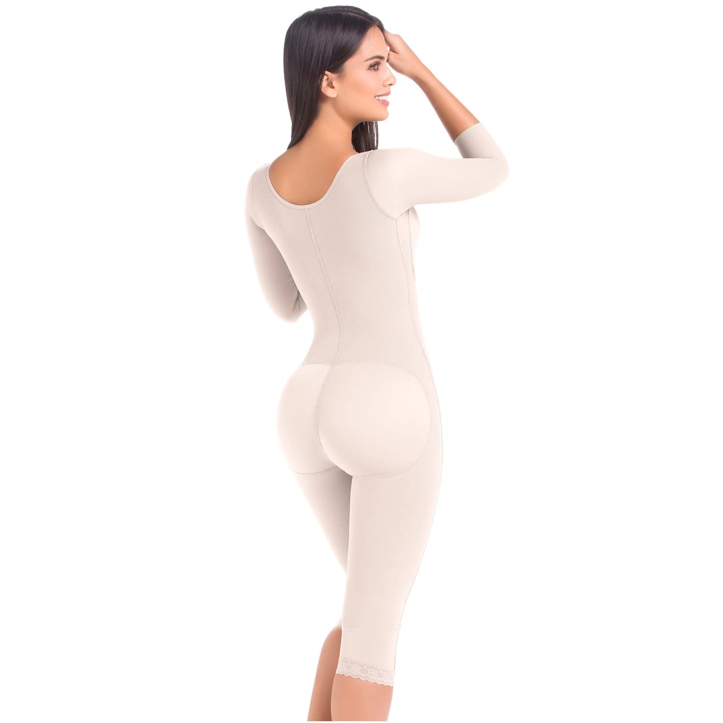 Stage 2 Post Surgery Full Body Shapewear with Sleeves and Bra, Powernet Material | QPS1022