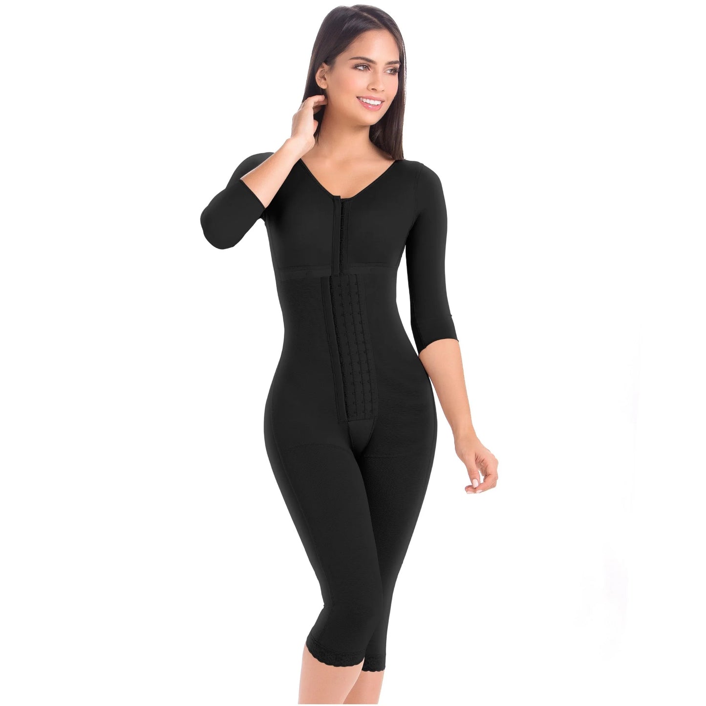 Stage 2 Post Surgery Full Body Shapewear with Sleeves and Bra, Powernet Material | QPS1022