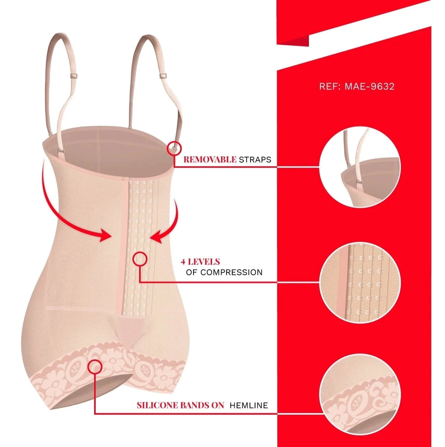 Postpartum Short Shapewear for Women, Strapless & Butt Lifting | QD1016