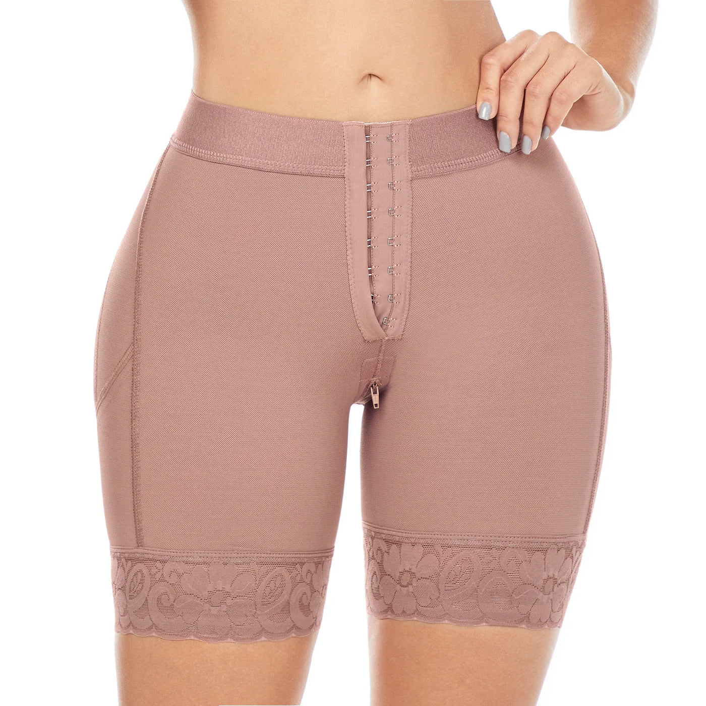 Butt Lifting Shapewear Mid Thigh Shorts for Women for Daily Use with Zipper, Triconet Material | QD1013