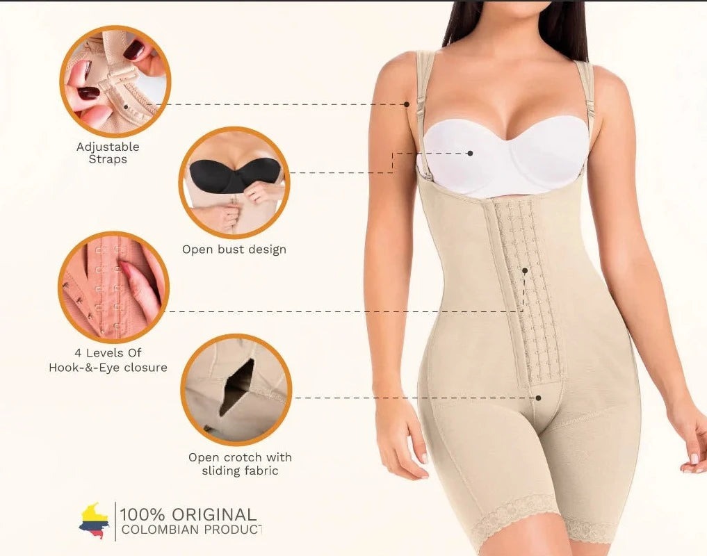 Stage 2 Post Surgery Body Shaper for Women, Open Bust & Front Closure, Powernet Material | QPS1021