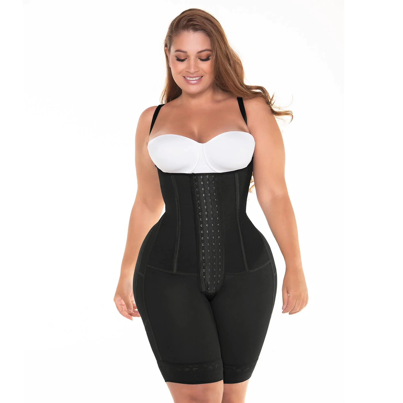 Stage 3 Post Surgical Compression Shapewear, Open Bust Bodysuit, Mid-Thigh Butt Lifter Girdle, Powernet Material | QPS1011