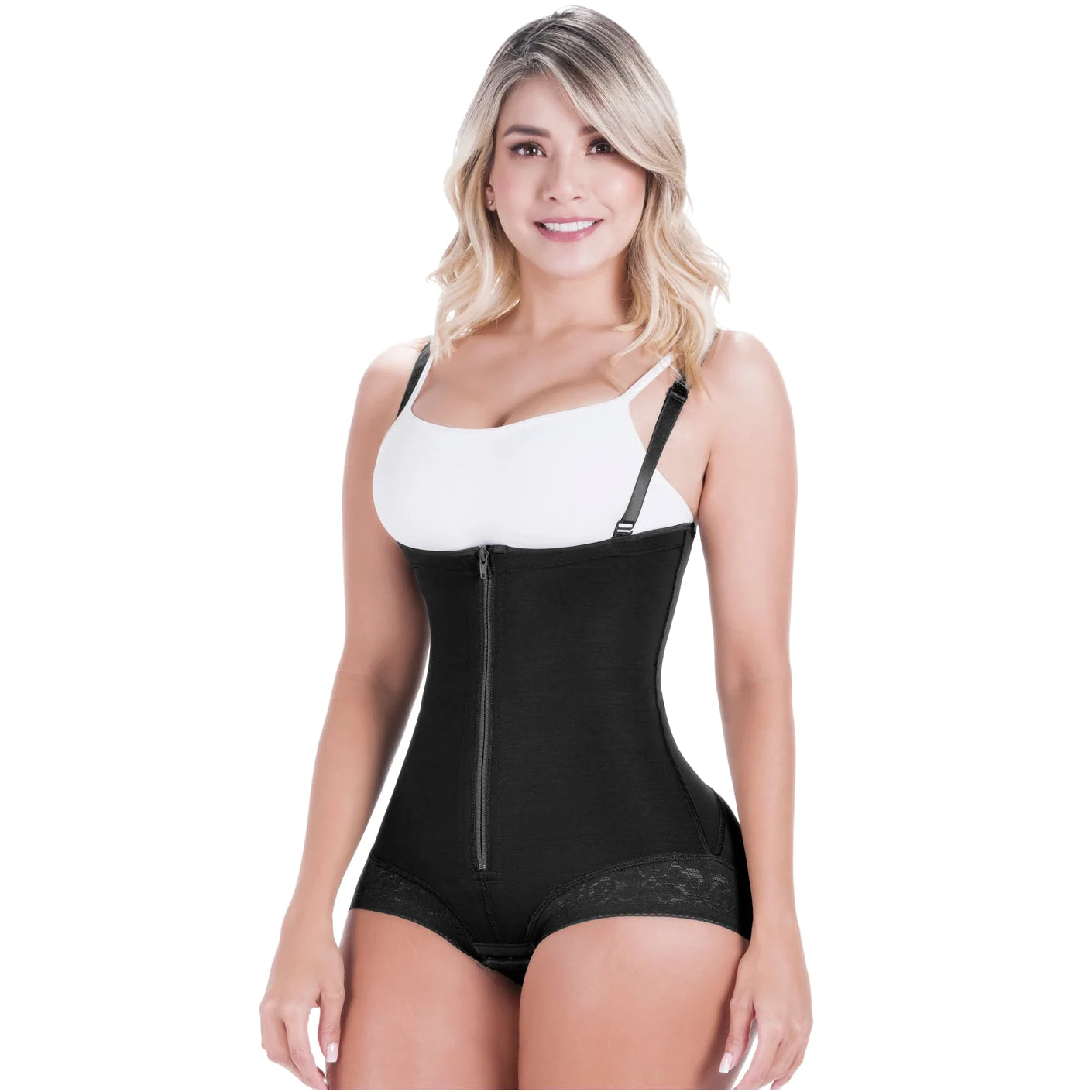 Stage 2 Post-Surgery, Postpartum, and Daily Compression Shapewear, Open Bust Panty Shapewear Bodysuit, Powernet Material | QPS1008