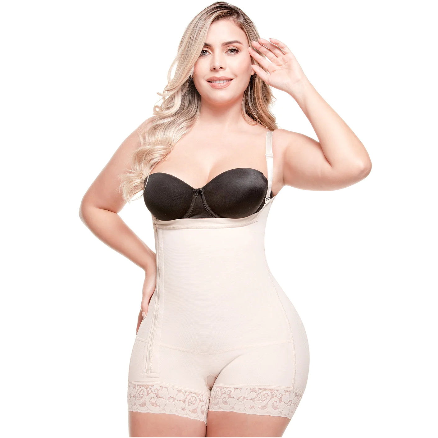 Colombian Butt Lifter Bodysuit Shapewear with Zipper and Open Bust, Everyday and Postpartum Use | QD108