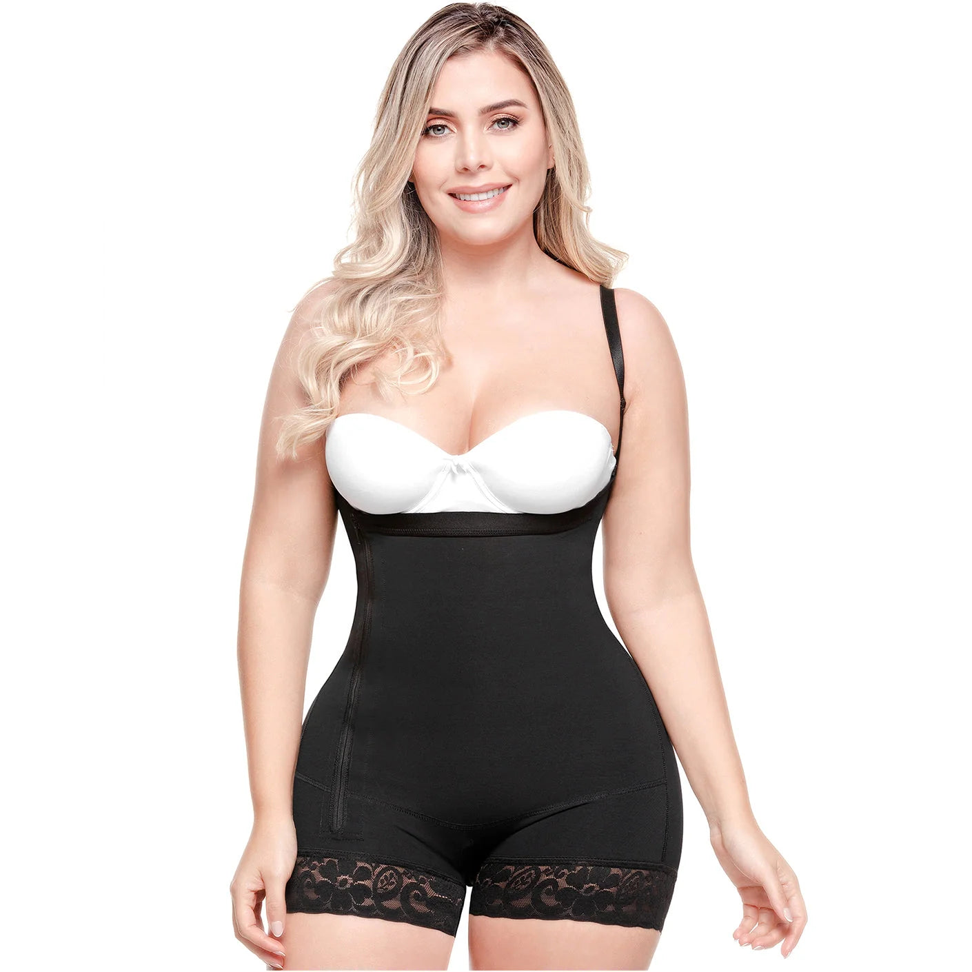 Colombian Butt Lifter Bodysuit Shapewear with Zipper and Open Bust, Everyday and Postpartum Use | QD108