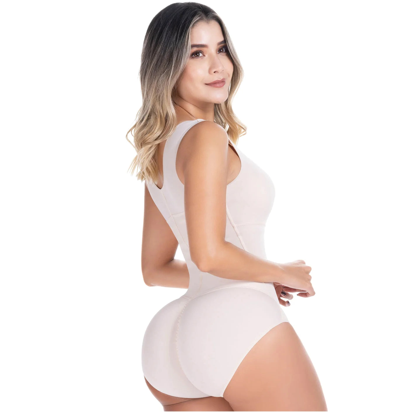 Compression Bodysuit, Shapewear with Built-in Bra and Zipper, Postpartum and Daily Use | QD107