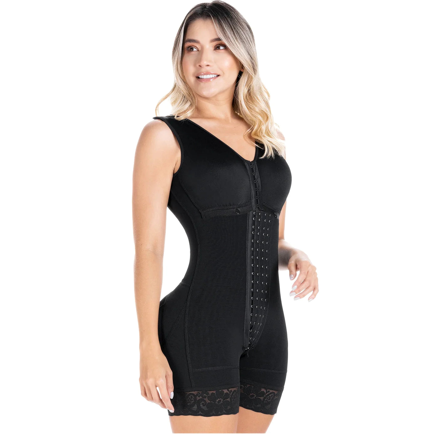 Stage 2 Mid-Thigh with Built-In Bra Shapewear Bodysuit for Post-Surgery and Postpartum Recovery | QPS1004