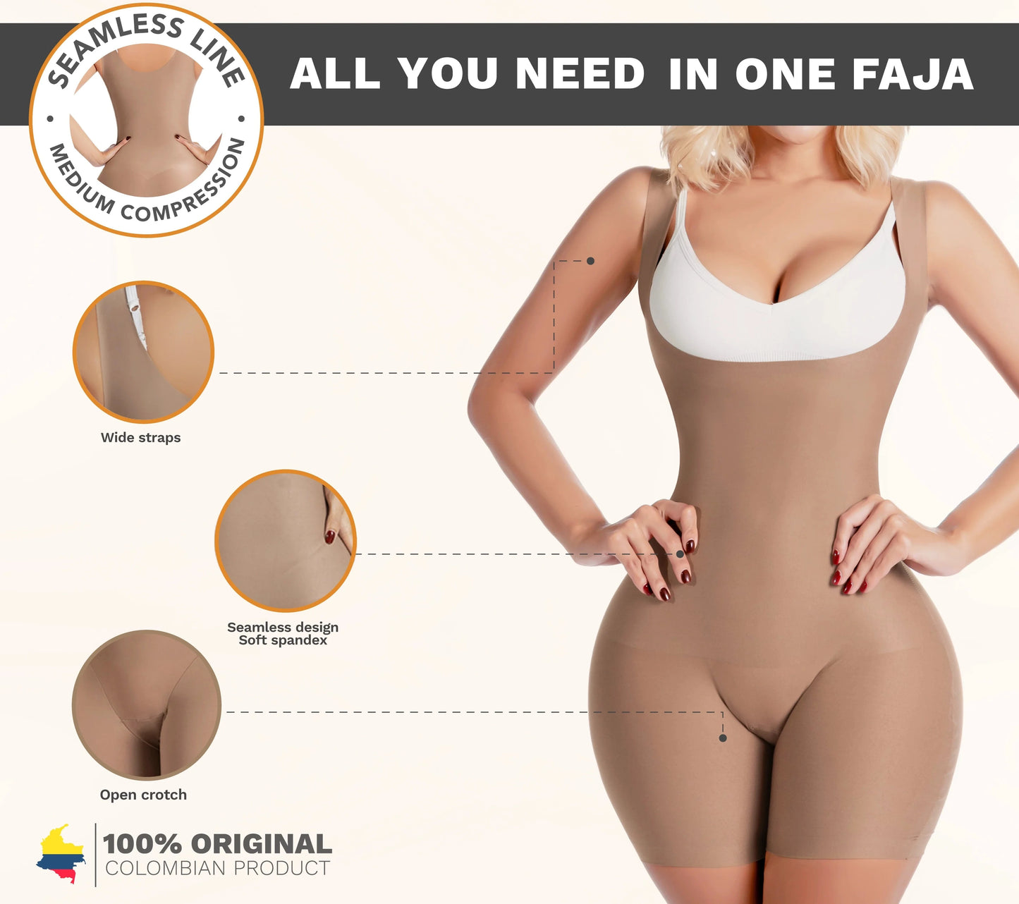 OPEN BUST SHORT SEAMLESS SHAPEWEAR FOR EVERYDAY USE