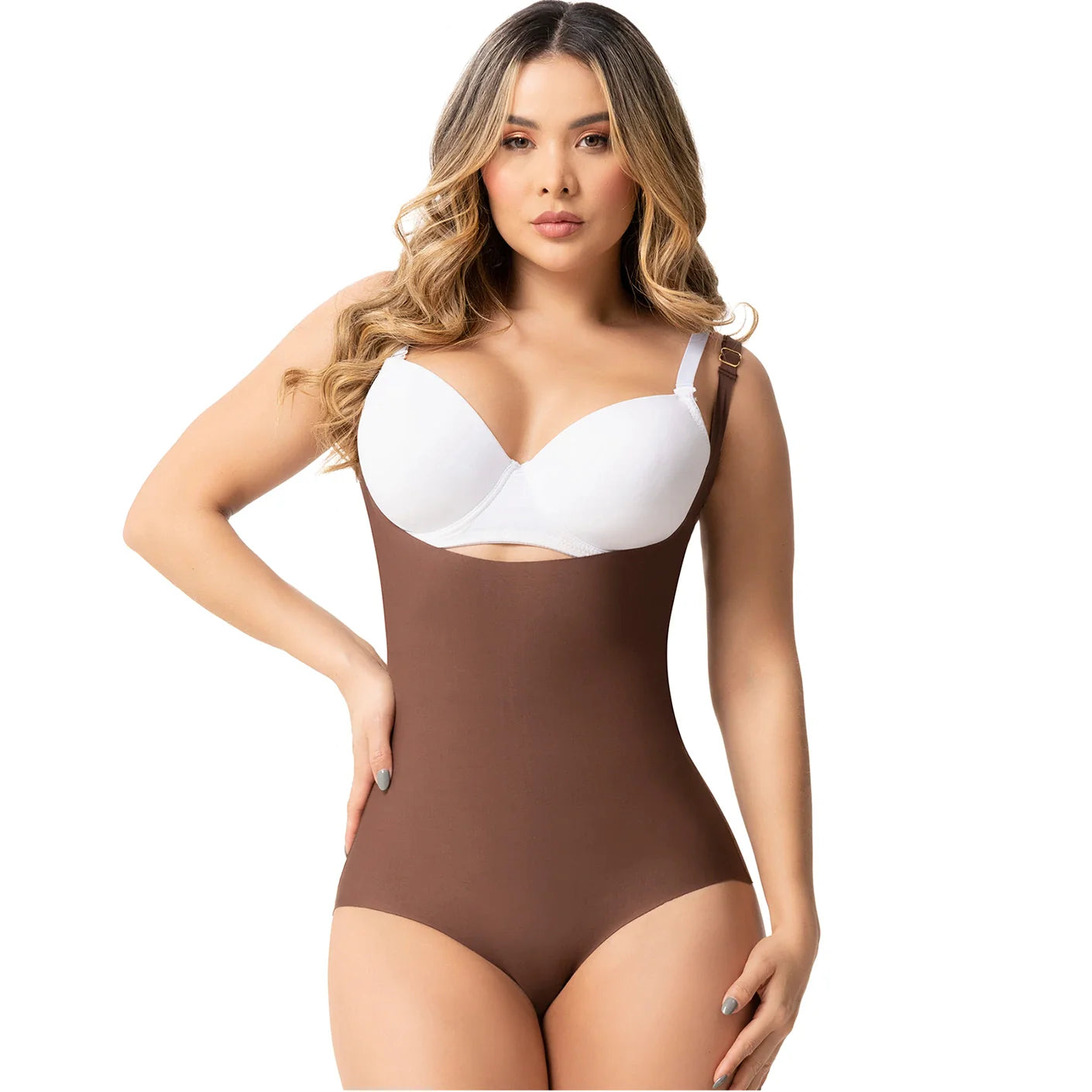 OPEN BUST TUMMY CONTROL PANTY SHAPEWEAR BODYSUIT