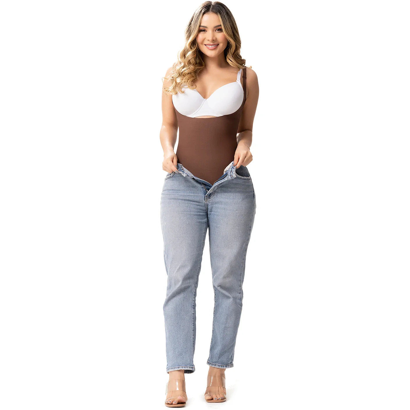 OPEN BUST TUMMY CONTROL PANTY SHAPEWEAR BODYSUIT