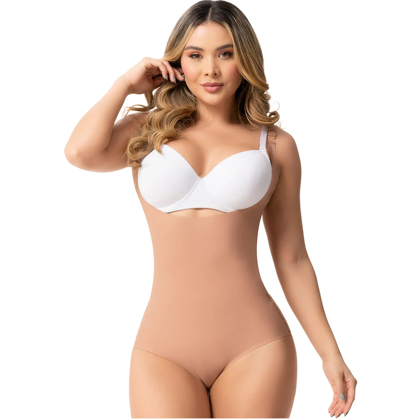 OPEN BUST TUMMY CONTROL PANTY SHAPEWEAR BODYSUIT