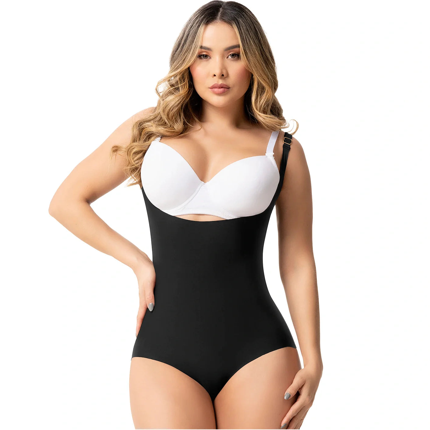 OPEN BUST TUMMY CONTROL PANTY SHAPEWEAR BODYSUIT