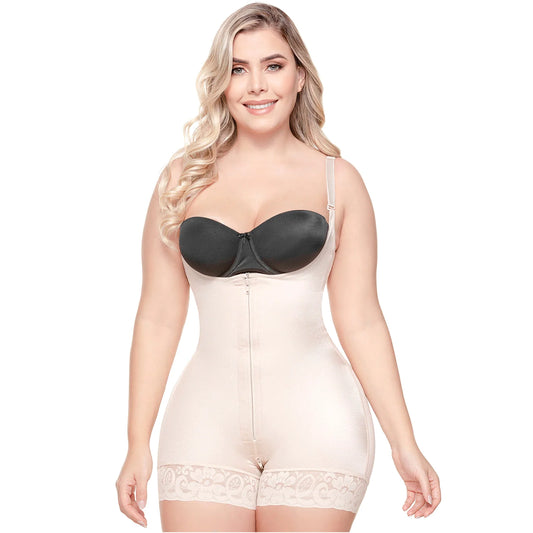 Short Butt Lifter Shapewear Bodysuit with Straps and Open Bust | QD102