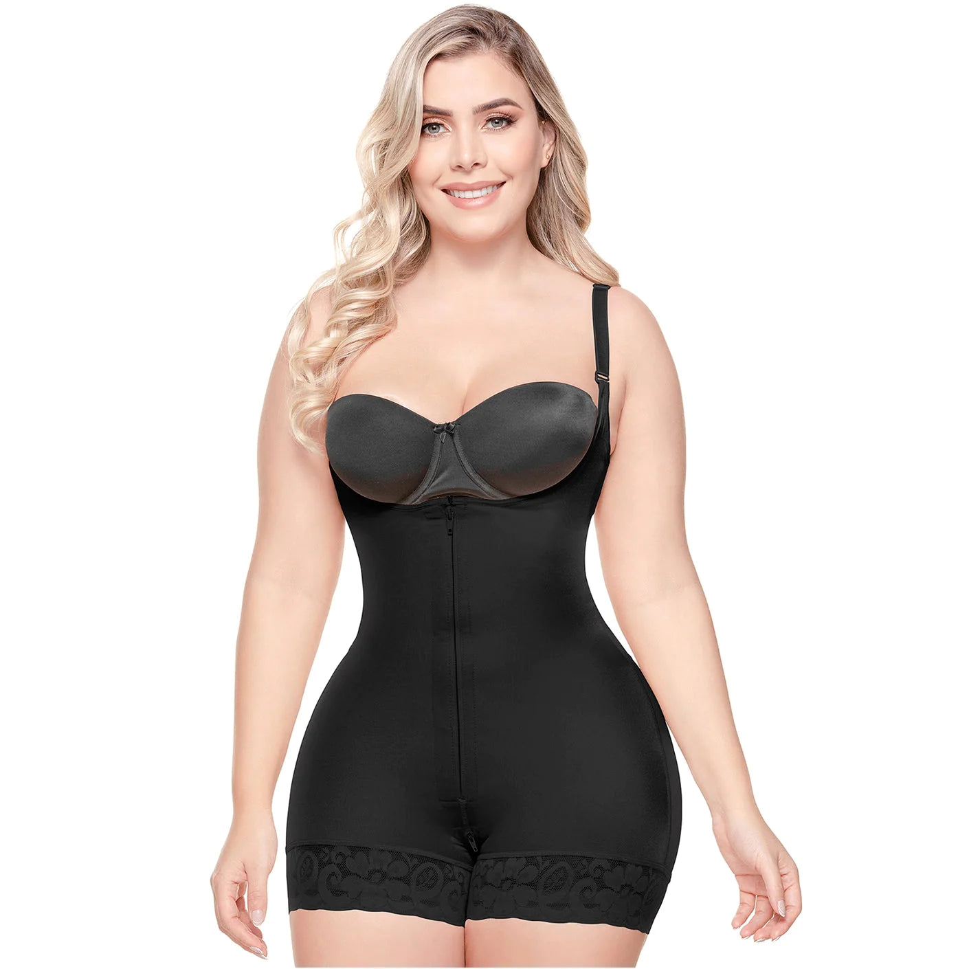 Short Butt Lifter Shapewear Bodysuit with Straps and Open Bust | QD102