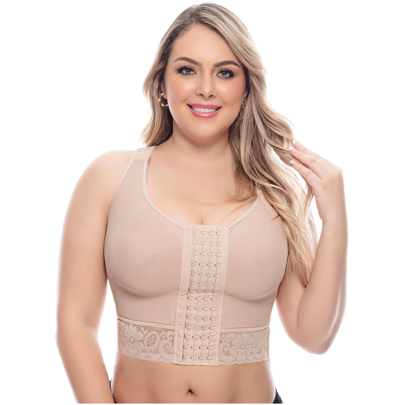 Post Op High Compression Waist Length Posture Corrector Bra | QB1004