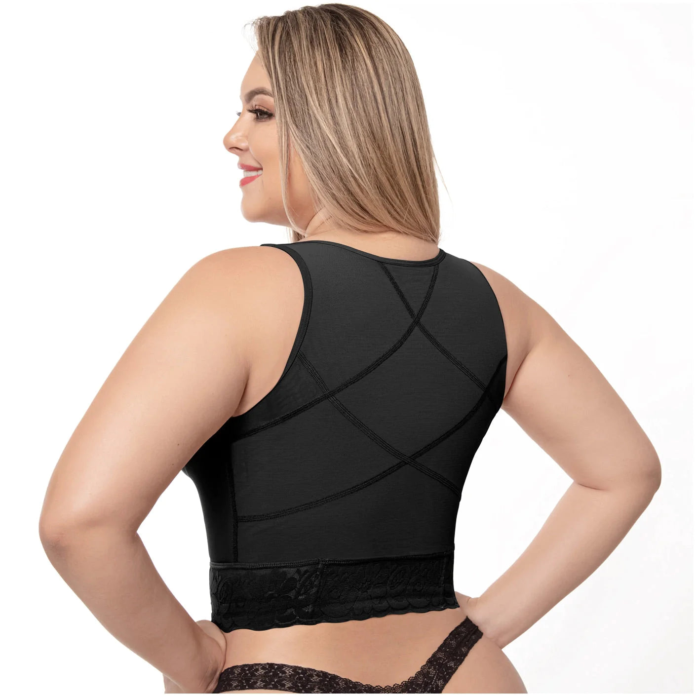 Post Op High Compression Waist Length Posture Corrector Bra | QB1004